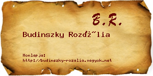 Budinszky Rozália névjegykártya